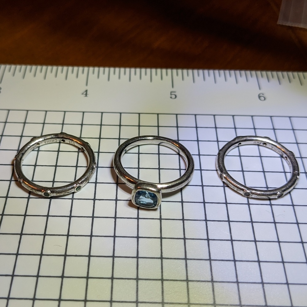 Sterling Silver And Gemstone Stackable Ring Set - image 5